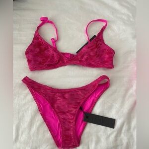 Triangl Swimwear Hot Pink Textured Bikini